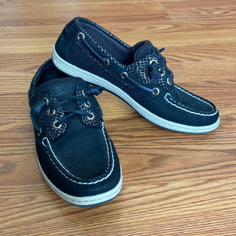 Sperry Top-Sider Songfish Boat Shoes in Black Snake